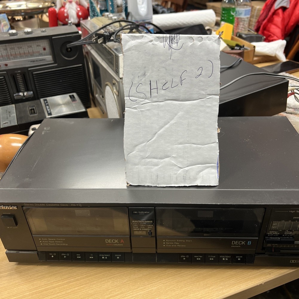 Technics RS-T16 Stereo Double Cassette Deck w/ Power Cable Tested Working