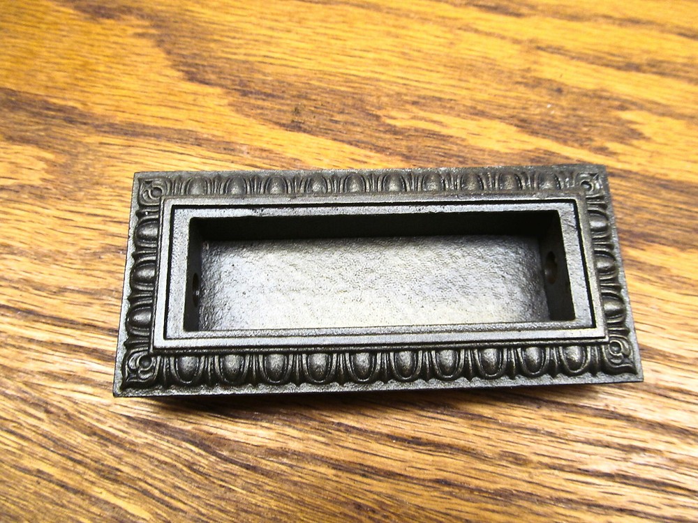 OLD IRON WINDOW SASH LIFT, PULL ORNATE EDGE...