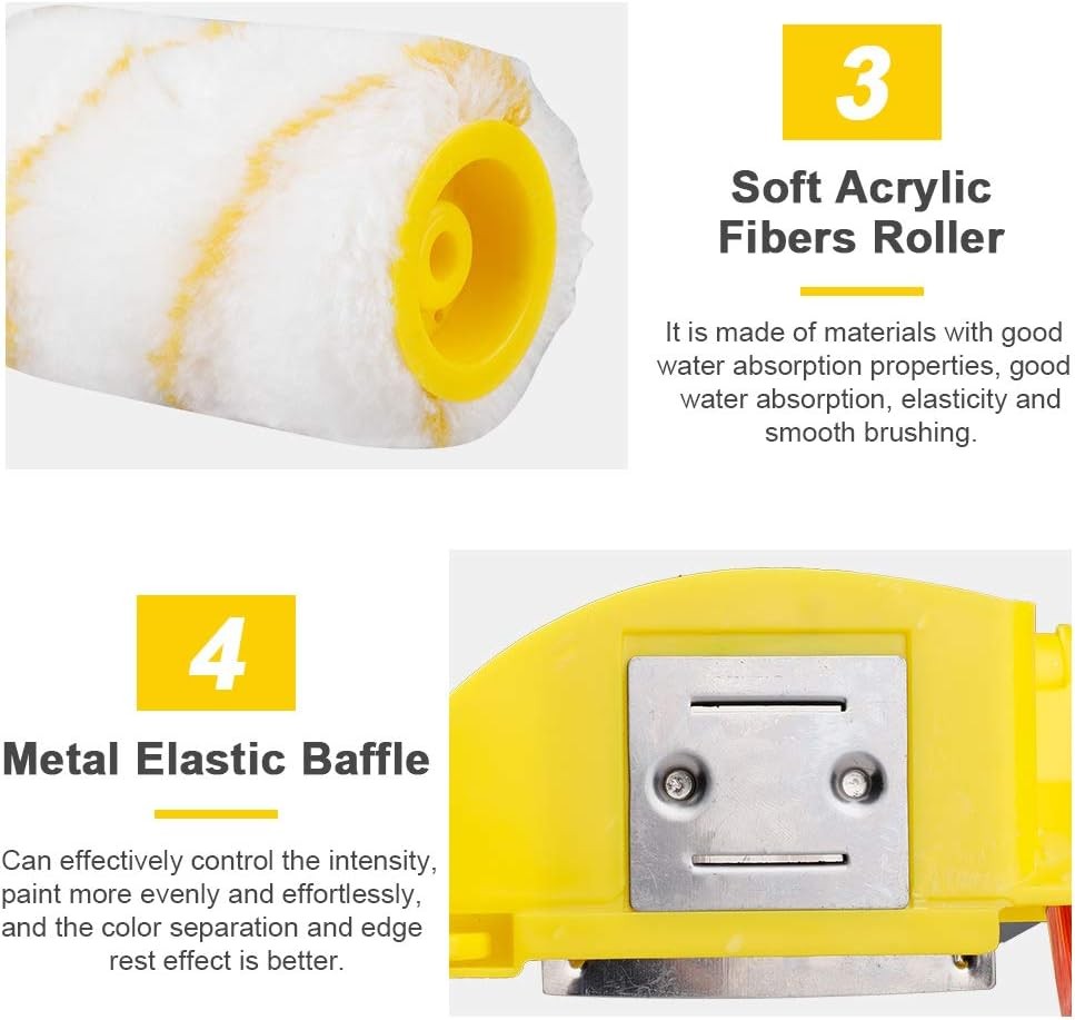 Multifunctional Clean-Cut Paint Edger Roller Brush Safe Tool Wall Corner Ceiling