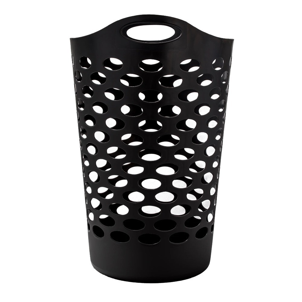 Flex Carrying Handles Laundry Hamper, Black, Adult