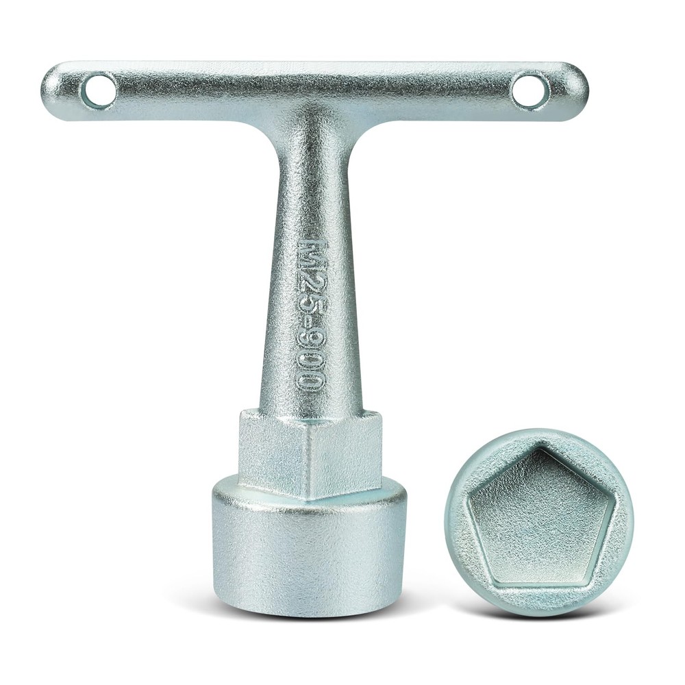 VIDABTE Water Meter Wrench for Pentagon Socket, Curb Stop Wrench, Silver