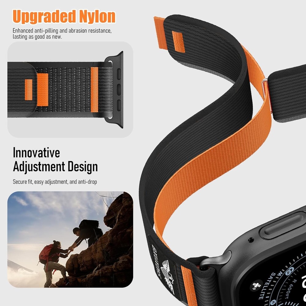 Soft Nylon Strap Compatible with Apple Watch Series 7 42mm Adjustable Design