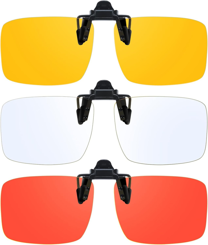 3 Pack Clip On Blue Light Blocking Glasses for Eyes Strain/Light-Sensitive Fl
