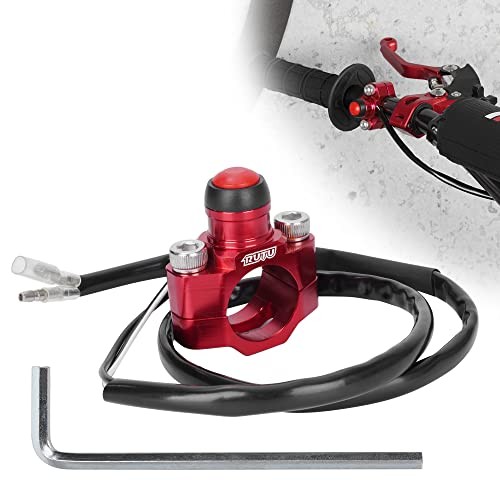 CNC Universal Motorcycle Engine Stop Start Kill with Mounting Backplate Red