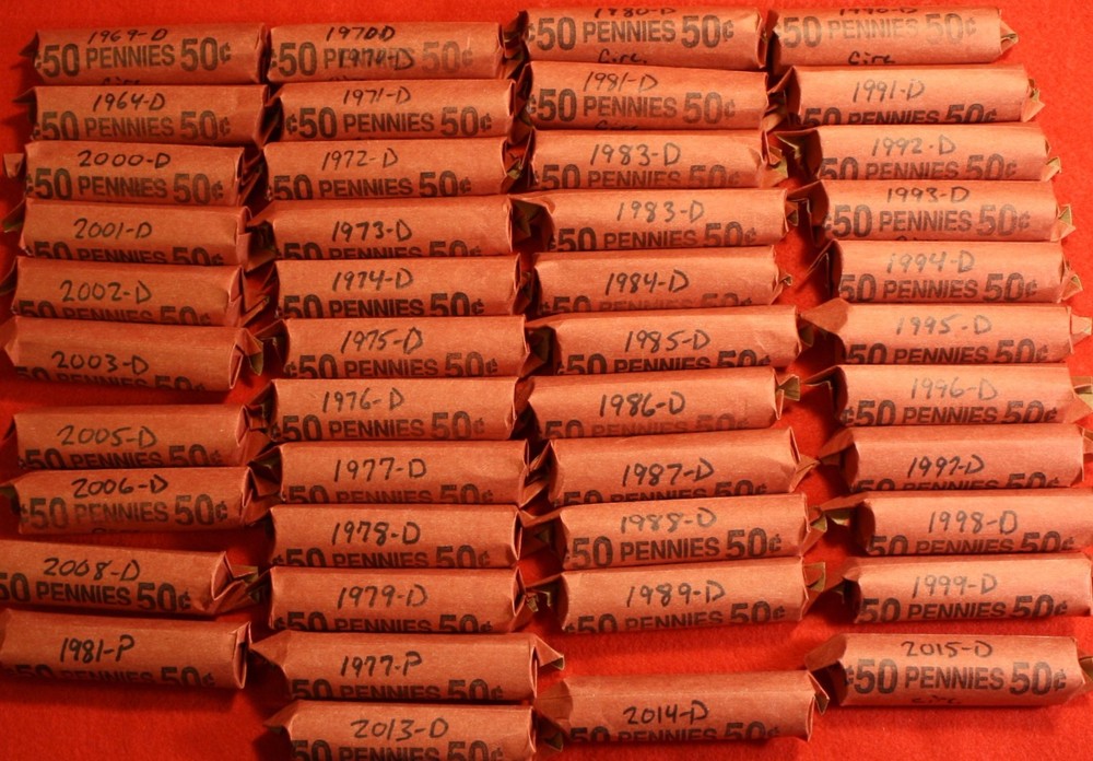 2016-D Lincoln Shield Cent Penny 50 Coin roll Circulated
