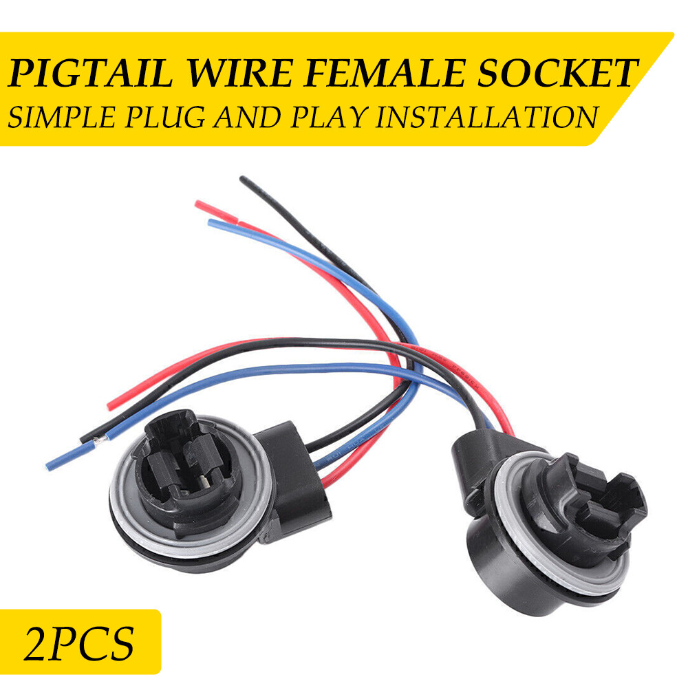 Universal Pigtail Wire Female Socket S 3157 Two Harness Front Turn Signal Park