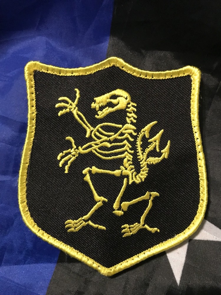 NAVY SEAL DEVGRU GOLD SQUADRON Yellow Skeleton Bone Shield Embroider Hk/Lp Patch