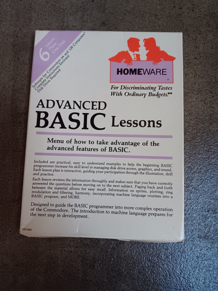 Commodore 64 Advanced Basic Lessons Computer Software Tested/Works