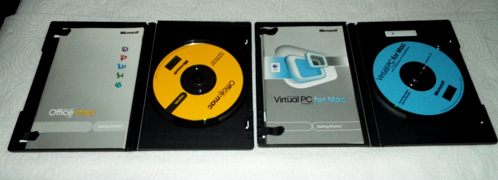 MICROSOFT VIRTUAL PC FOR MAC + OFFICE 2004 MAC+ 4 MISC. PROGRAMS W/KEYS READ!!!!