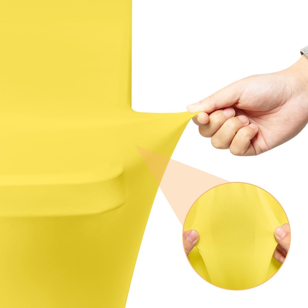2 Pack 6 Feet Yellow Spandex Tablecloth for Rectangular Tables Fitted & Stret...