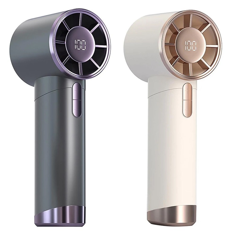 Miniature Handheld Turbo Cooling Device with LED Display Functionality