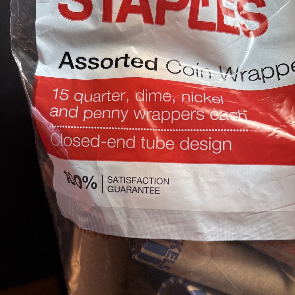 Staples Assorted Coin Wrappers 60 Count