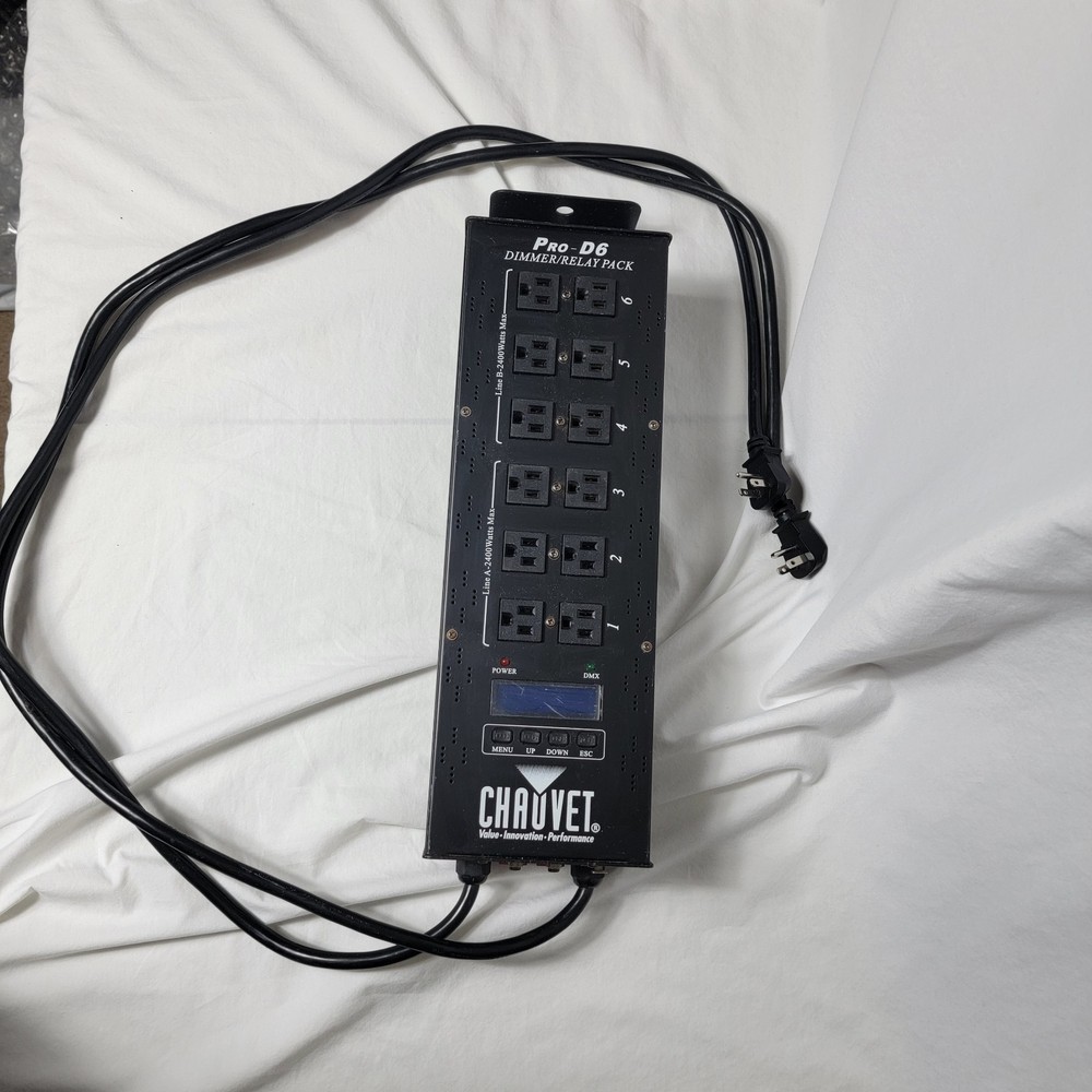 CHAUVET DJ Pro-D6 6-Channel Dimmer Pack Lighting Controller W/ DMX 512 DECODER