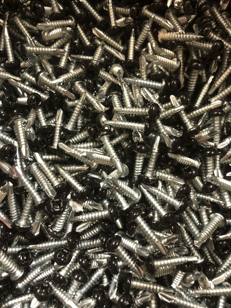 100 - #8 X 1" Black Self Tapping Pan Head Screws RV Trailer Camper Motorhome