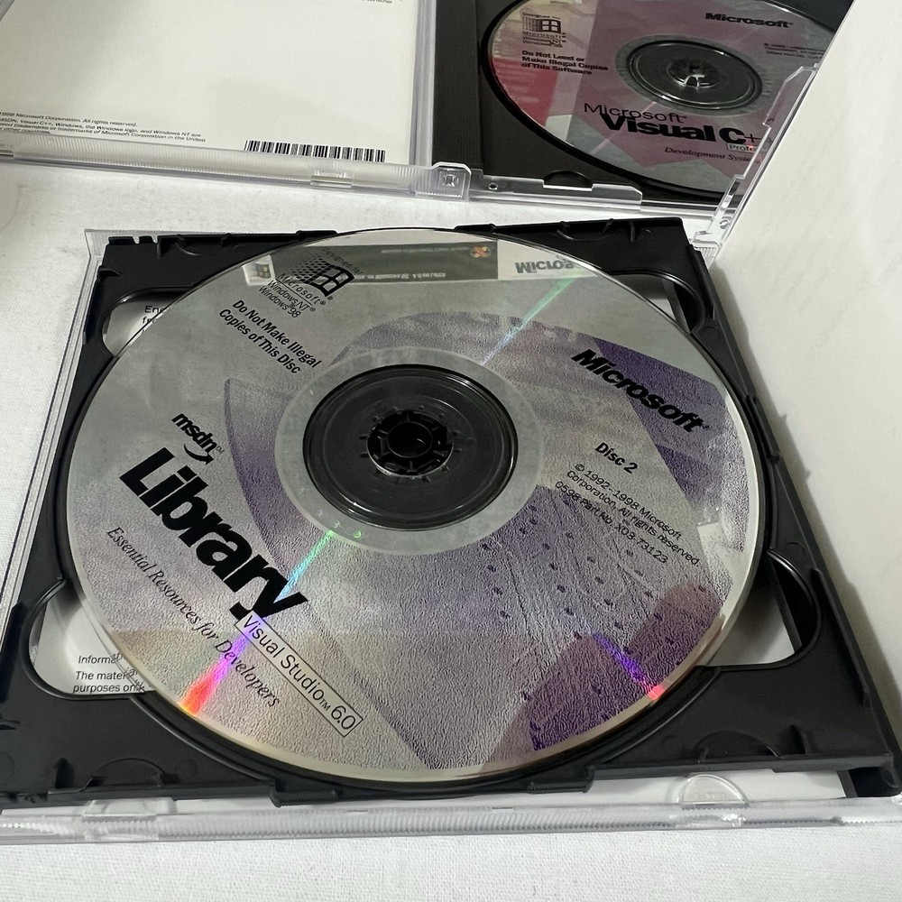 Microsoft Visual C++ 6.0 Professional Edition 048-00318 CLEAN DISC