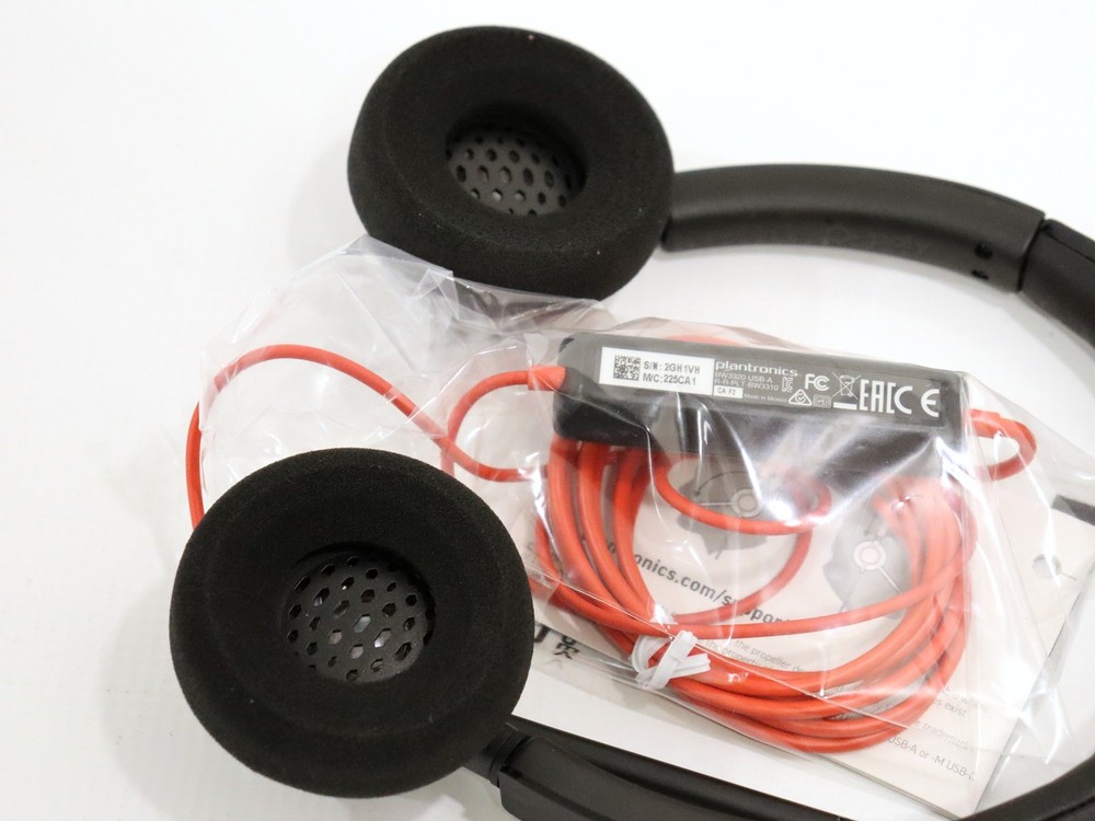 Poly Blackwire 3320 Wired USB Headset (Black/Red)