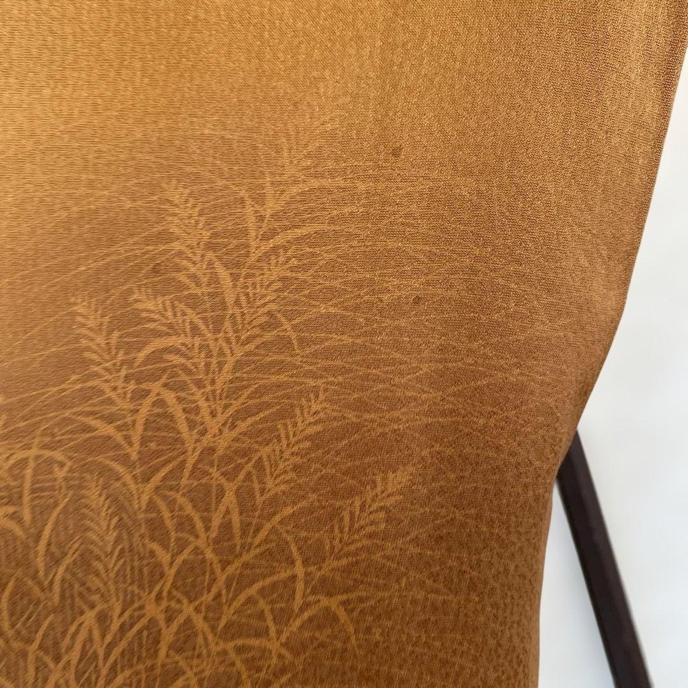 Brown Silk Komon Kimono with Sleeve Pattern, Relaxed Fit,