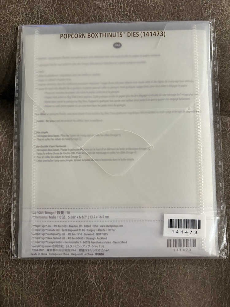 Stampin’ Up! Popcorn Box Thinlits Dies 141473 Sizzix Big Shot NEW Sealed