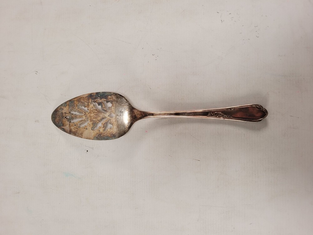 Rogers A1 Plus Heather Meadowbrook Cake Pie Server Oneida Silverplate Heart Leaf