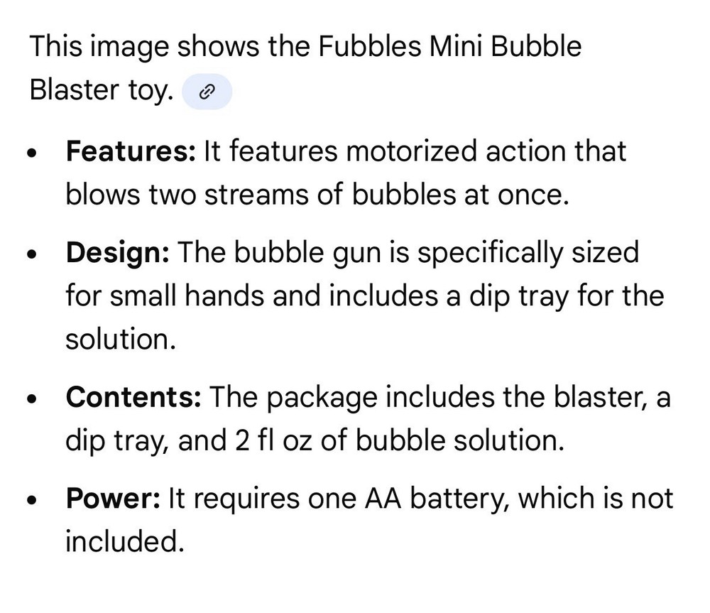 NEW Sealed Fubbles Mini 2 Bubble Stream Blaster & Solution-Ages 3+ Pink Handle