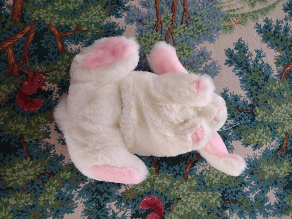 Vintage 1994 TUPPERWARE White SUNNY BUNNY Rabbit 11" Puppet Plush Spring Easter