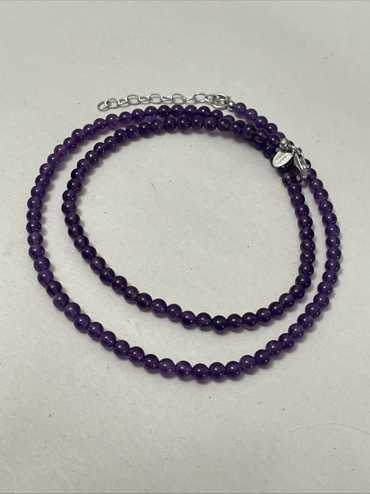 925 Stone Bead Necklace 20” Long
