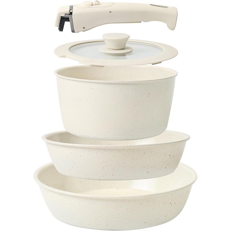 360° Ceramic Nonstick Cookware Space Saving Stackable Design Universal Handle US