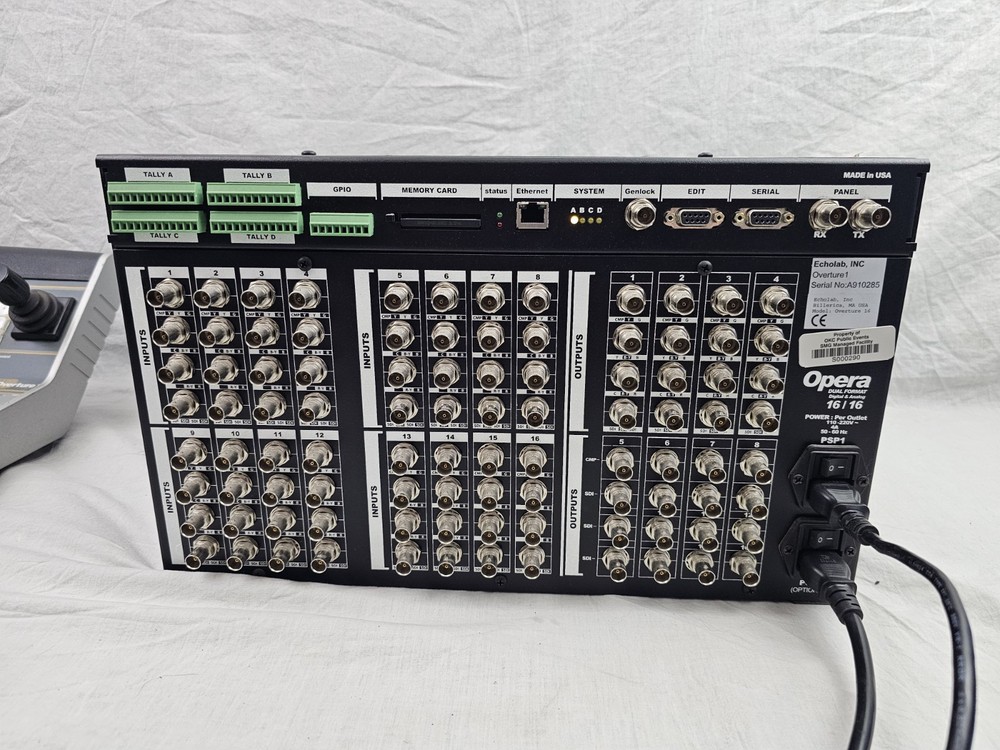 ECHOLAB OVERTURE SD VIDEO PRODUCTION SWITCHER SYSTEM CONTROL & INFORMATION GUIDE