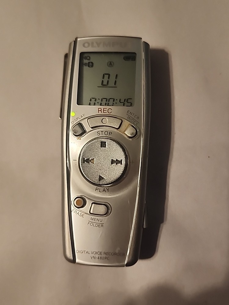 Olympus Digital Voice Recorder VN-480PC Silver Tested Works