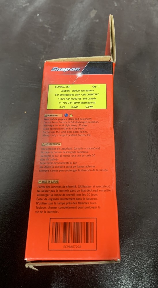 Snap-On (Empty Box Only) With Manuel ECPRA072GR