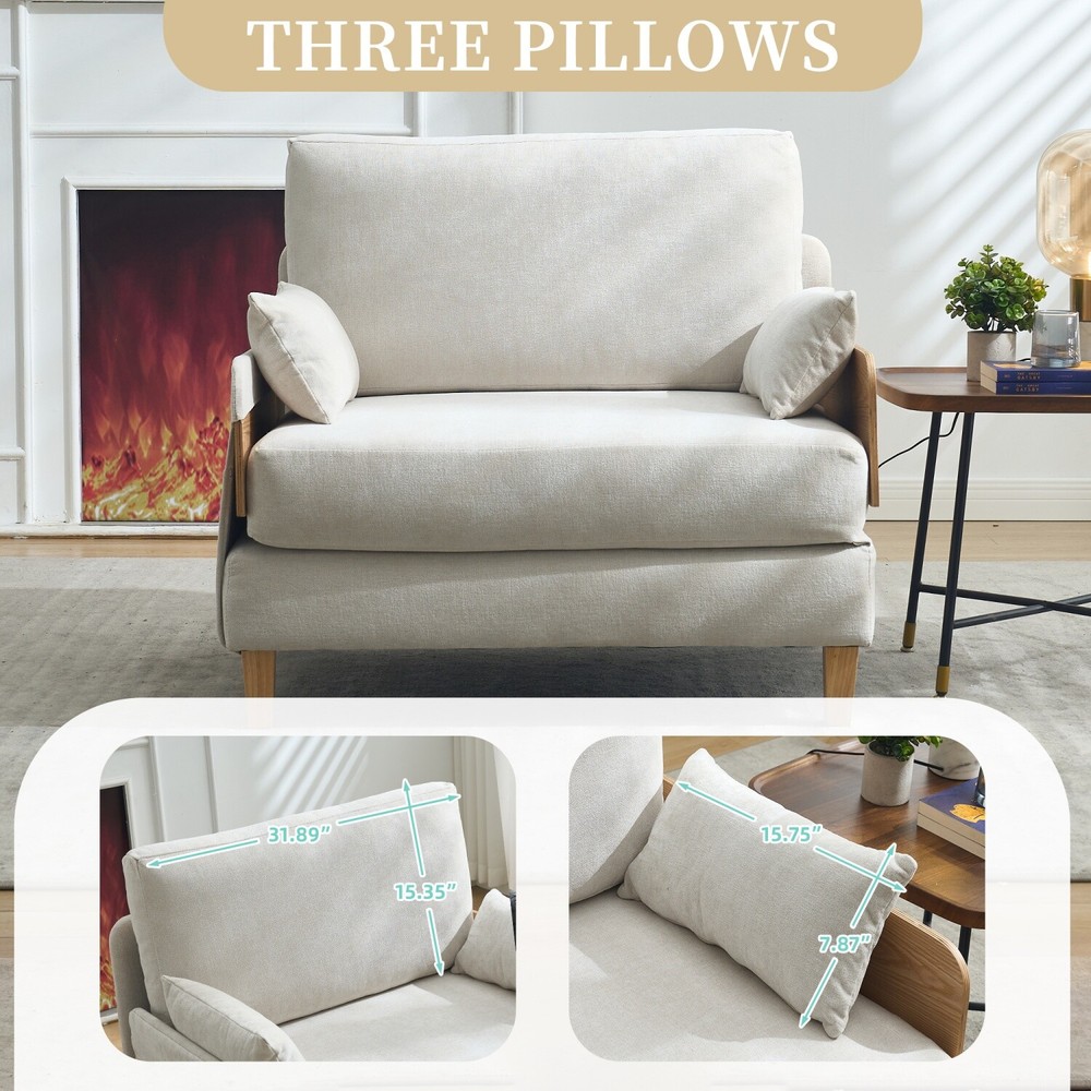 Convertible Sleeper Sofa Bed Multi-Functional Folding Recliner Chairs w/ Pillows