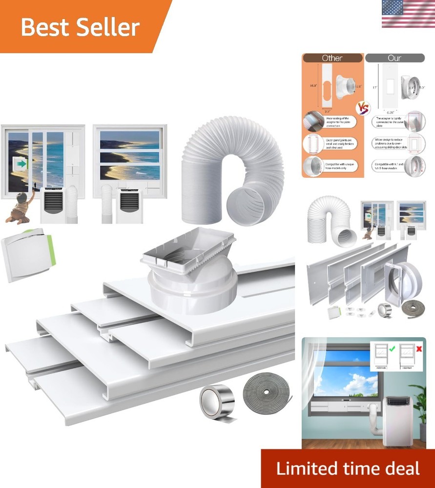 Efficient Portable AC Exhaust Hose Kit: Adjustable 26-62" with Universal Coupler