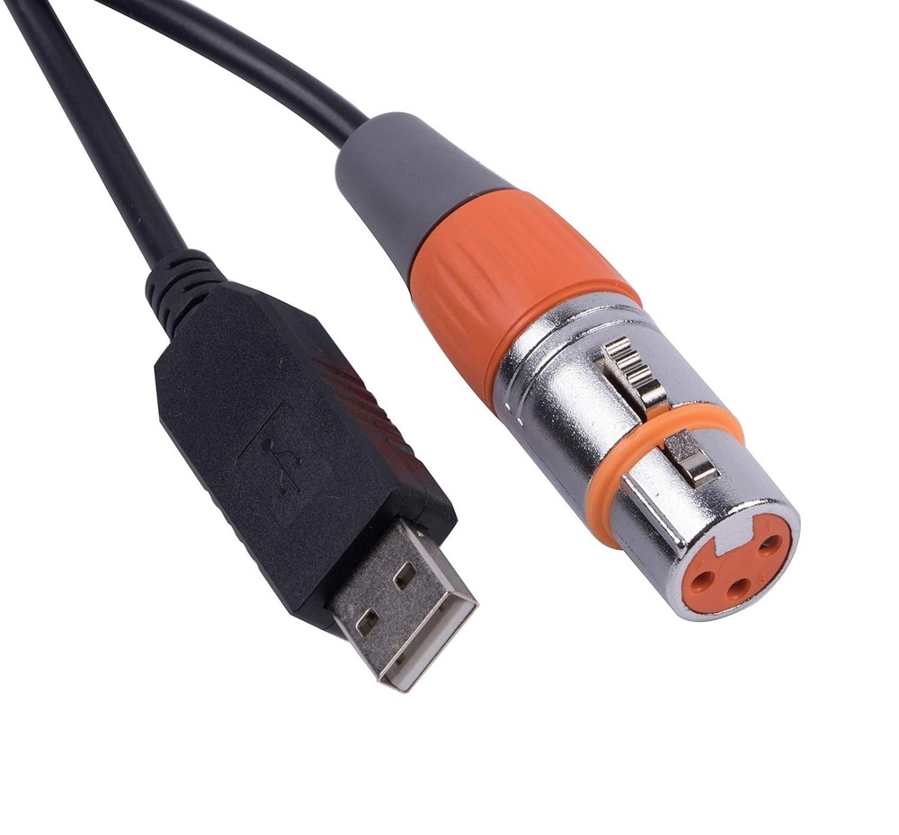 High-Speed USB DMX Interface 6ft Cable - Versatile Lighting Control Solution