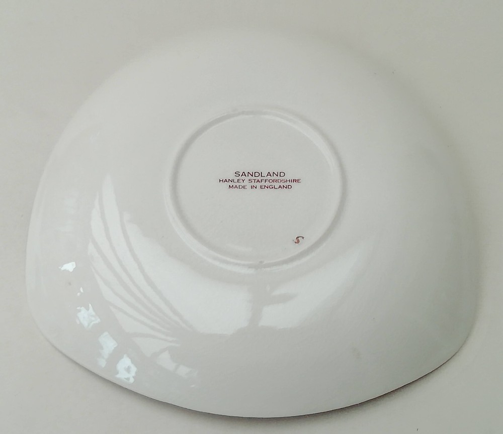 Vintage Sandland Siamese Cat Bone China Small Triangular Dish