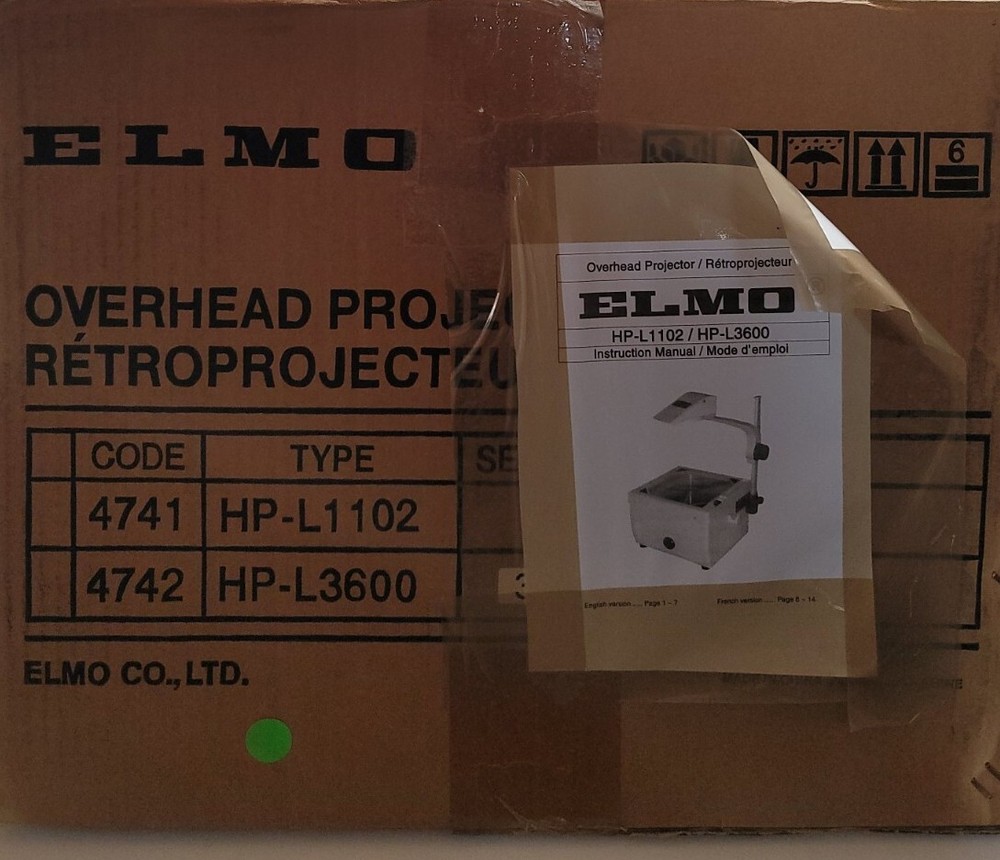 Elmo HP-L1102 Overhead Transparency Projector New !!!!