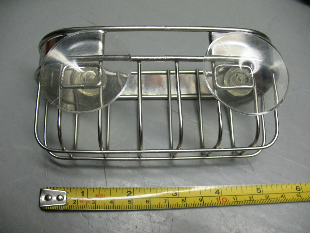 VINTAGE SOAP SPONGE CADDY STAINLESS WITH SUCTION CUPS NICE