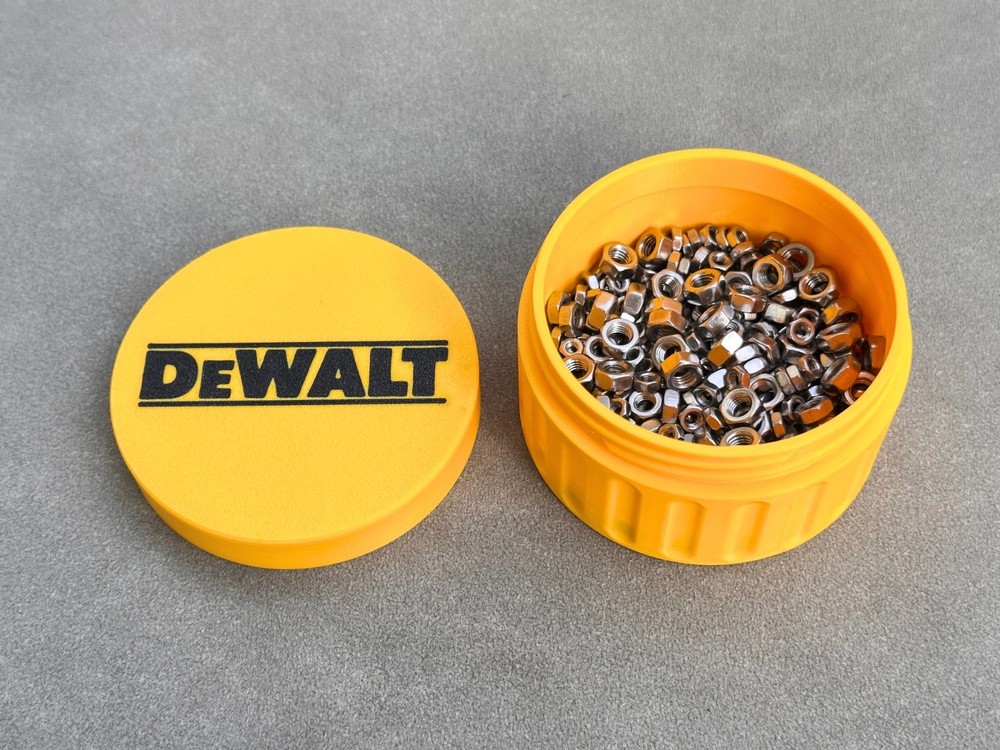 Dewalt Container – Threaded Screw & Parts Storage Box 3D Printed for Tools