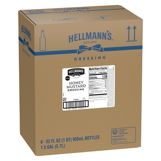 Hellmann s Classics Honey Mustard Dressing, 32 Ounce, 6 Per Case