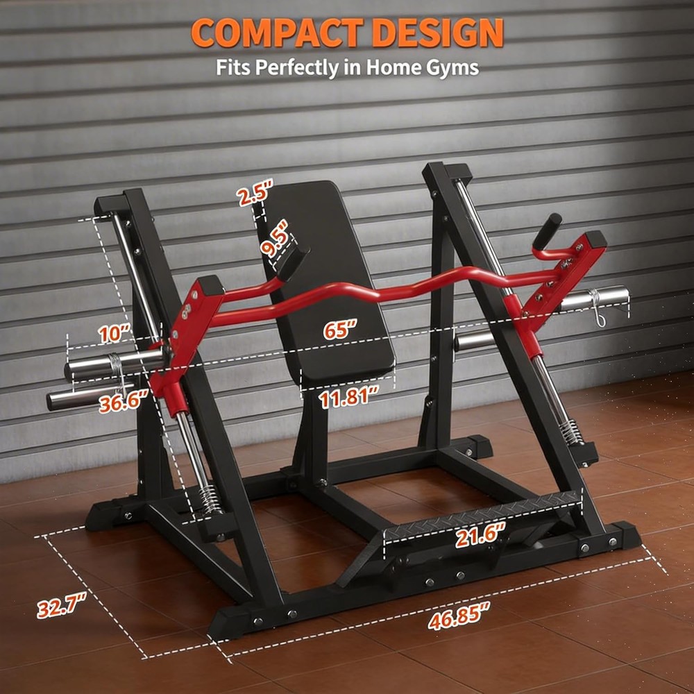 Linear Row Machine for Home Gym-Back Workout Machine with Plate-Loaded Smith Row