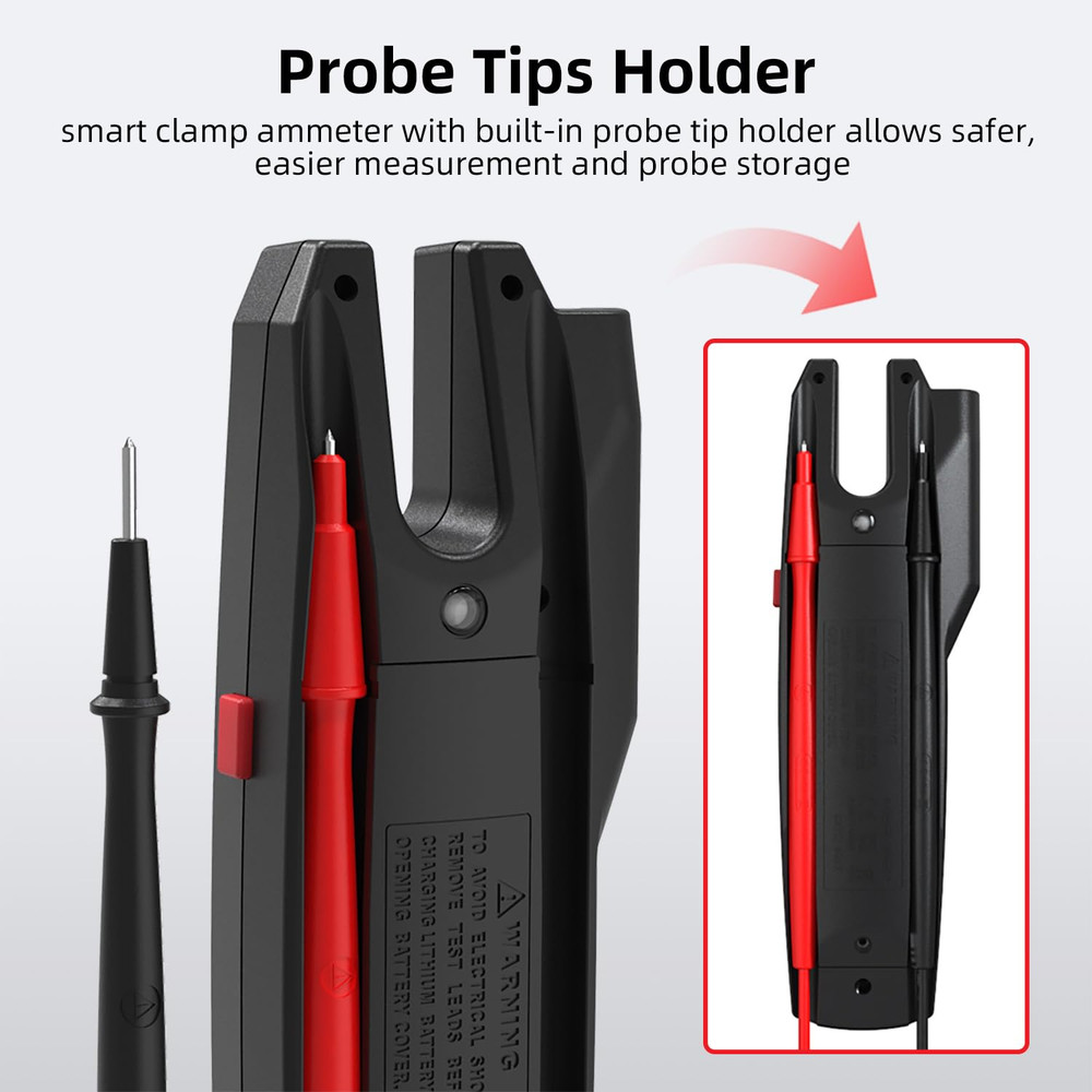 Open Jaw Clamp Meter 600A DC AC Current Smart Digital Electrical Multimeter Test