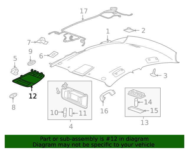 Genuine GM Overhead Console 20959389