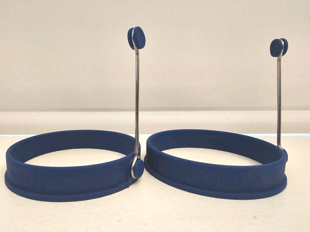 Norpro Silicone Round Pancake Egg Rings, 2 Pieces, Blue