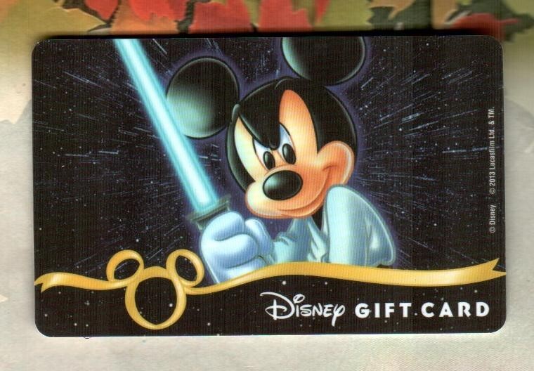 DISNEY Jedi Mickey Mouse ( 2013 ) Gift Card ( $0 )