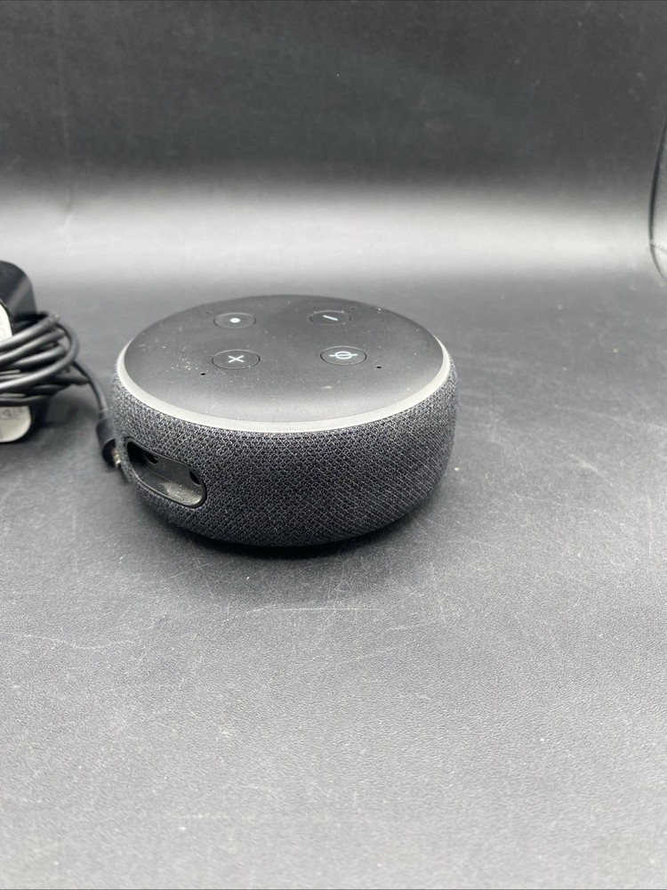 Amazon Echo Dot (3rd Generation) Smart Speaker - Charcoal W/Power Adapter Flaws