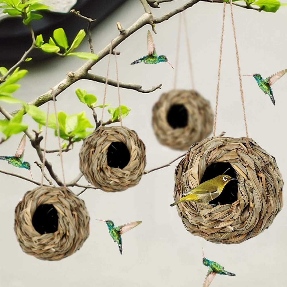 NEW,4 Pack Hanging Bird Nest House
