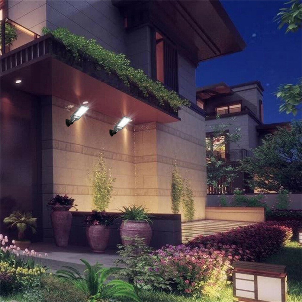 4x- Solar Motion Sensor Light 180° Adjustable Panel IP65 3 Lighting Modes