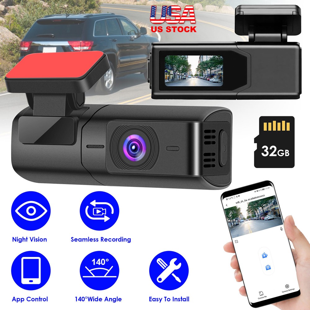 WIFI Car Dash Cam HD Video Recorder Camera Loop Recording Night Vision Camera