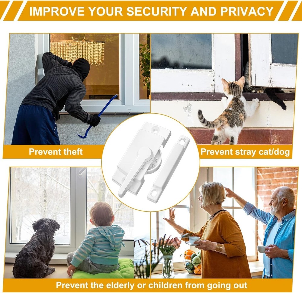 Durable Window Sash Locks: 20-Piece Set with Screws for Easy Installation