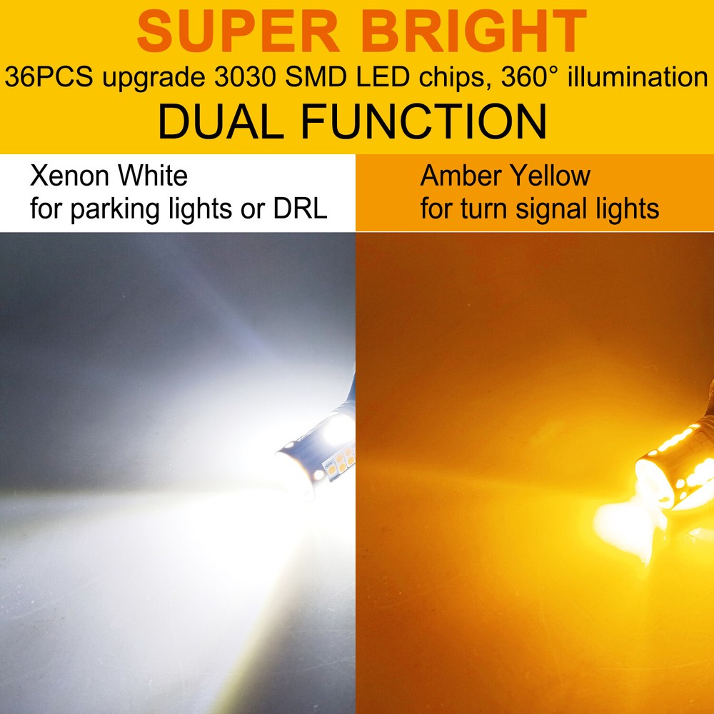 Error Free Switchback LED Turn Signal Running Light Bulbs For 2015-19 Ford F-150