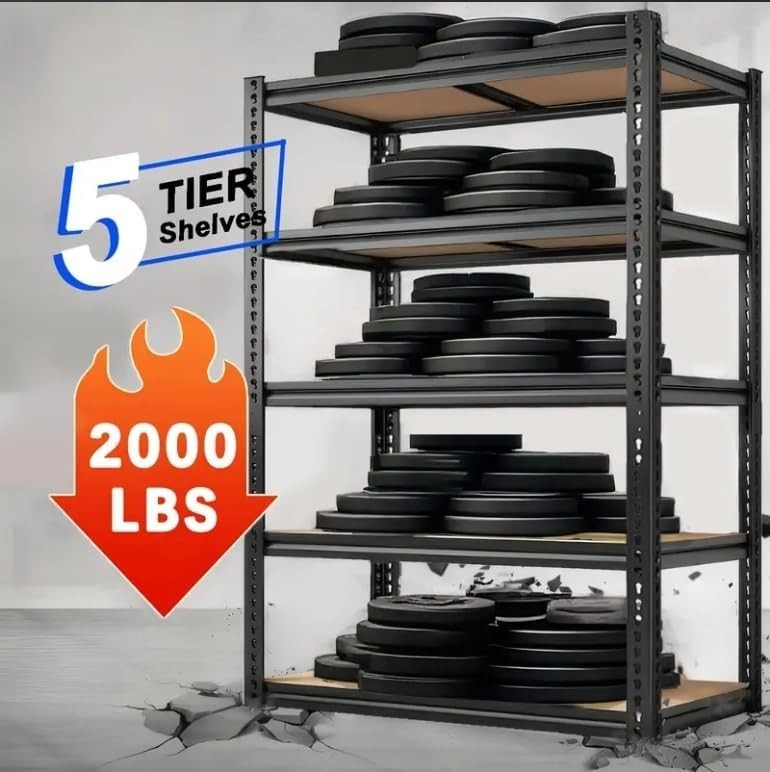 Storage Shelving Unit Garage Storage Rack 5-Tier Adjustable 2000 lbs Load